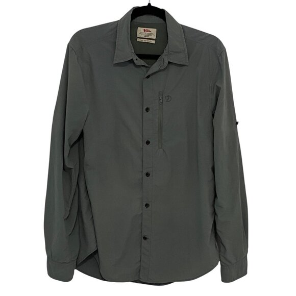Fjall Raven Shirt Mens Size M Vented Roll Tab Sleeves Button Up Hiking Fishing - Picture 2 of 8